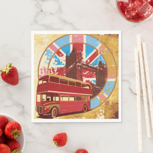 Serviette En Papier Bus Anglais Double Decker
