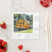 Serviette En Papier Bus scolaire garé (En situation)