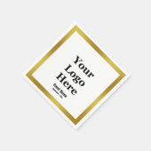 Serviette En Papier Business Black White et Gold Nom de l'événement Da (Coin)