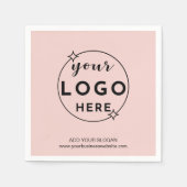 Serviette En Papier Business Custom Logo  Modern Minimal Blush Pink (Devant)