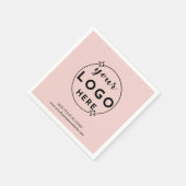 Serviette En Papier Business Custom Logo  Modern Minimal Blush Pink (Coin)