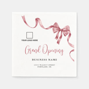 Serviette En Papier Business Grand Ouverture Moderne Logo De Ruban