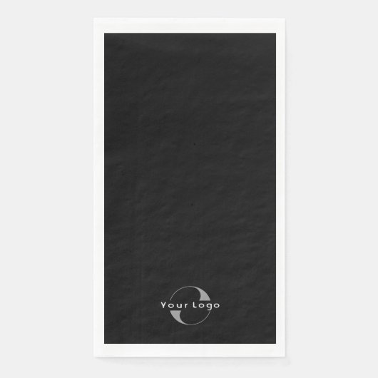 Serviette En Papier Business Modern Logo Clean Minimal Company Black (Devant)