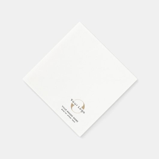 Serviette En Papier Business Modern Logo Clean Minimal Company White N (Coin)