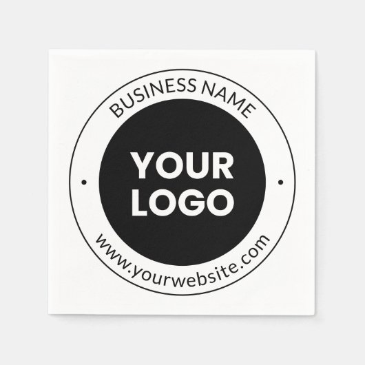 Serviette En Papier Business Name & Website ou Slogan, Merci Etc. (Devant)