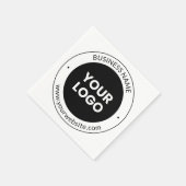 Serviette En Papier Business Name & Website ou Slogan, Merci Etc. (Coin)