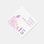 Serviette En Papier Butterflies Quinceañera Napkins (Coin)