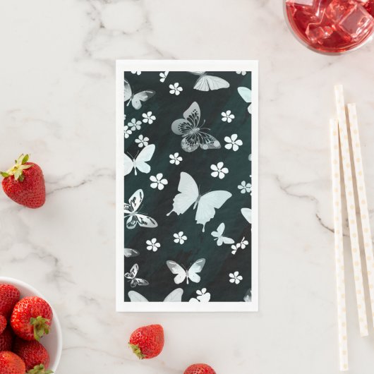 Serviette En Papier Butterfly Pattern 14 (En situation)