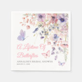 Serviette En Papier Butterfly Wildflower Bridal Shower (Devant)