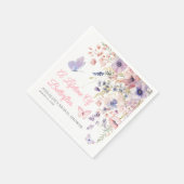 Serviette En Papier Butterfly Wildflower Bridal Shower (Coin)