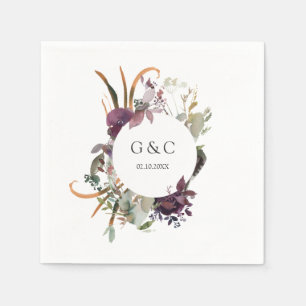 Serviette En Papier Butterum & Plum Mariage personnalisé Napkin 1
