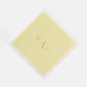 Serviette En Papier Buttery Yellow Monogram Mariage Cocktail (Coin)