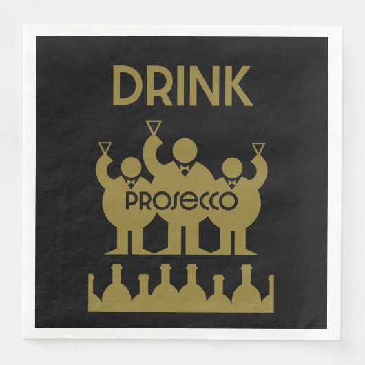 Serviette En Papier Buveurs de vin Prosecco (Devant)