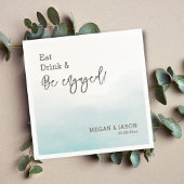 Serviette En Papier Buvez à manger Soyez engagé Dusty Blue Engagement 