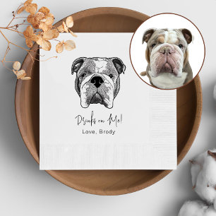 Serviette En Papier Buvez Personnalisé Bulldog Sur Moi