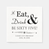 Serviette En Papier Buvez Soixante Cinq Funky Retro 65e anniversaire (Devant)