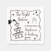 Serviette En Papier BW Whimsical Frame and Champagne La veille (Devant)