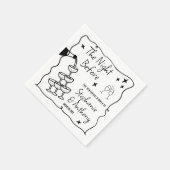 Serviette En Papier BW Whimsical Frame and Champagne La veille (Coin)