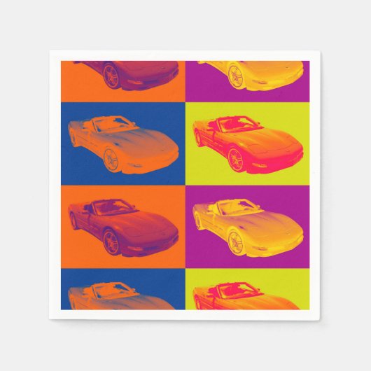 Serviette En Papier C5 Corvette convertible Muscle Voiture Pop Art (Devant)