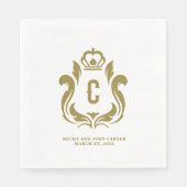 Serviette En Papier C Crest d'or initial (Devant)