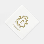 Serviette En Papier C Crest d'or initial (Coin)