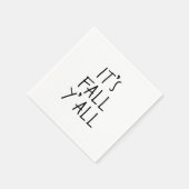 Serviette En Papier C’est l’automne tout noir simple jolie typographie (Coin)