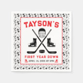 Serviette En Papier C’est le temps du jeu Hockey 1er anniversaire (Devant)