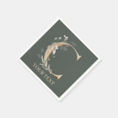 Serviette En Papier C Monogramme Floral serviettes personnalisées (Coin)