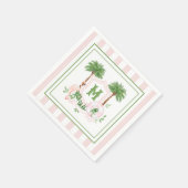 Serviette En Papier Cabana Stripes Palm Beach Monogram Crest Enclosure (Coin)