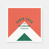 Serviette En Papier Cabine Crew Peronalized Destination Retro Rouge Ve (Devant)