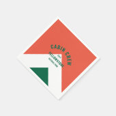 Serviette En Papier Cabine Crew Peronalized Destination Retro Rouge Ve (Coin)