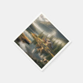 Serviette En Papier Cabine Mountain Lake avec bateau à roues (Coin)