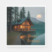 Serviette En Papier Cabine Par Lac Anniversaire (Devant)