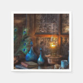 Serviette En Papier Cabine par lamplique scène rustique bleu marron (Devant)