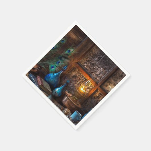 Serviette En Papier Cabine par lamplique scène rustique bleu marron (Coin)