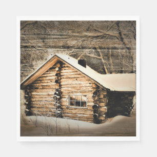 Serviette En Papier Cabine Rustique En Bois Dans La Nature