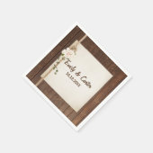 Serviette En Papier Câble mariage Sur Bois (Coin)