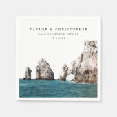 Serviette En Papier Cabo Mariage Mexique Custom Photo Cocktails Napkin (Devant)