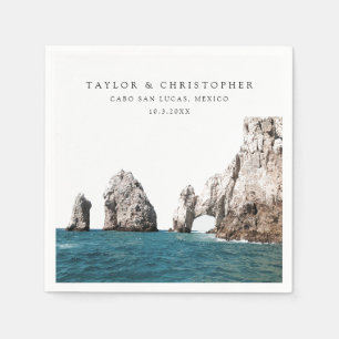 Serviette En Papier Cabo Mariage Mexique Custom Photo Cocktails Napkin