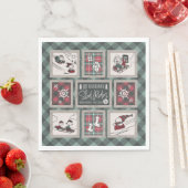 Serviette En Papier cacahuètes | Ancien Motif de traîneau (En situation)