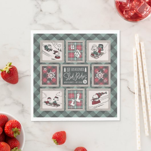 Serviette En Papier cacahuètes | Ancien Motif de traîneau (En situation)