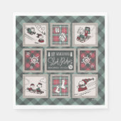 Serviette En Papier cacahuètes | Ancien Motif de traîneau (Devant)