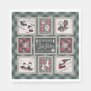 Serviette En Papier cacahuètes   Ancien Motif de traîneau