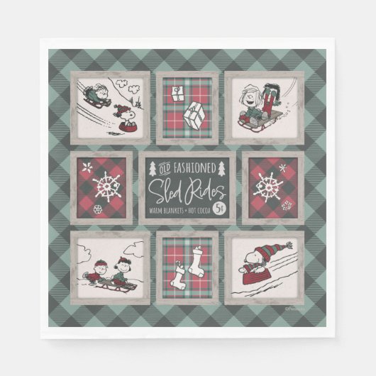 Serviette En Papier cacahuètes | Ancien Motif de traîneau (Devant)