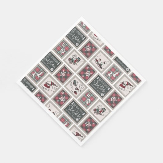 Serviette En Papier cacahuètes | Ancien Motif de traîneau (Coin)