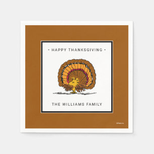 Serviette En Papier cacahuètes   Bon thanksgiving Woodstock Turquie