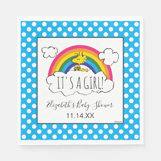 Serviette En Papier cacahuètes | C'est un Baby shower de fille (Devant)