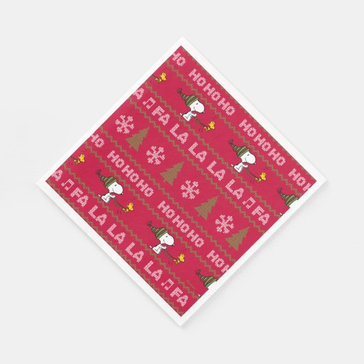 Serviette En Papier cacahuètes | Chandail de Noël Snoopy & Woodstock (Coin)