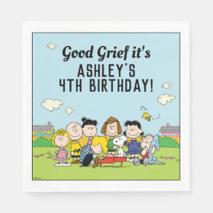 Serviette En Papier cacahuètes Charlie Brown et Gang Anniversaire