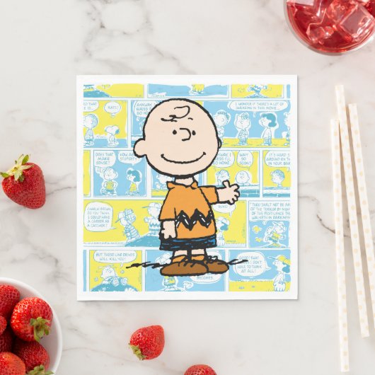 Serviette En Papier cacahuètes | Charlie Brown Motif de bande dessinée (En situation)
